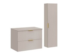 Badmöbel-Set 80cm | 2-tlg zum Unterbau | kaschmir | ELEGANZIA