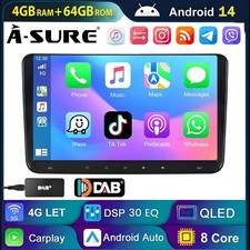 DAB+ 4+64G Android 14 AutoRadio Carplay BT Für VW Golf 5/6 Jetta T5 Vento Amarok