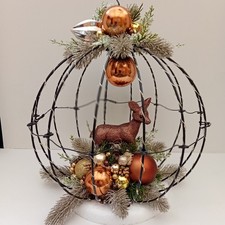 * Lichterkugel, braun-gold dekoriert, mit Reh * 140 Led´s, Ø 30 cm, Weihnachten