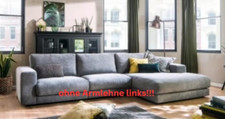 Candy Ecksofa High End 2000+7123 Cord light grey Gleiterfuß LAGERWARE