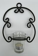 TCM Hängekerzenhalter Hänge Windlicht Teelichthalter Eisen Schwarz H24 B16 cm