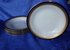 6 Suppenteller tief Winterling Kirchenlamitz Scharffeuer Echt Kobalt Diamant
