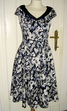 Hearts&Roses Retro Flower Vintage SWING DRESS Kleid Rockabilly,Gr.40,neu/Etikett