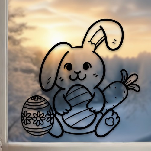 Osterhase fensterbild - osterhase,