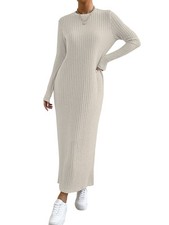 Damen Pullover Maxikleid
