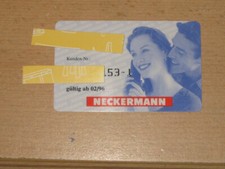 Alte Neckermann Kundenkarte  1996 Geschenkkarte  Rabattkarten usw