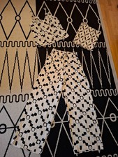 NEUW. H&M Leinen-Set 3tlg. 34/36/XS Top Bandeau weite Hose palazzo clean öko zar