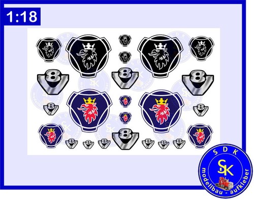 24x scania aufkleber set - 24x, aufkleber-set