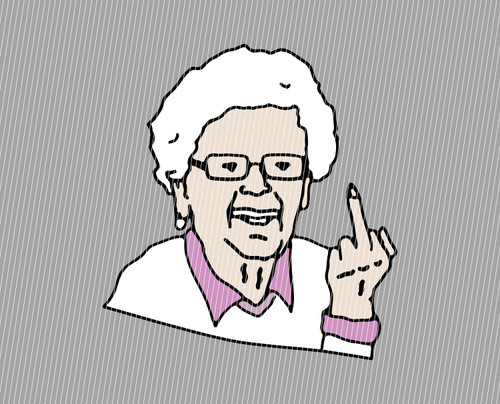 Oma mittelfinger bad granny - mittelfinger,