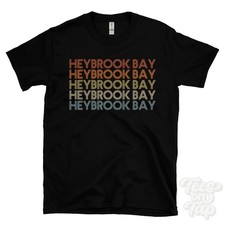HEYBROOK BAY WIEDERHOLTES RETRO-STIL T-SHIRT Herren & Damen UK Ortsname Geschenk