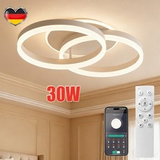 LED Deckenlampe Wohnzimmer 50 CM 2-Ringe Design, 30W Dimmbar Deckenleuchte DHL