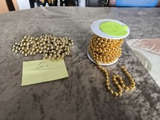 Perlenkette Weihnachtsbaum Perlengirlande Weihnachten Christbaumkette Gold