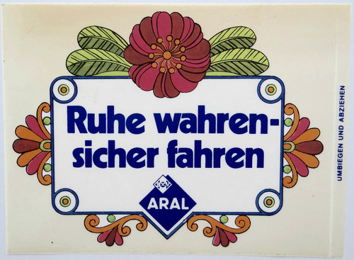 Werbe aufkleber aral ruhe - bv,