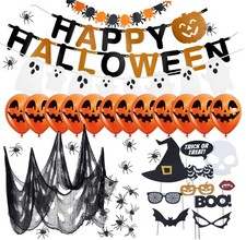 XXL Halloween Deko Dekoration Set Grusel - mit über 30 Teilen Indoor and Outdoor
