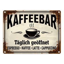 Kaffeebar Metallschild in