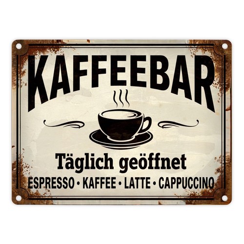 Kaffeebar metallschild - kaffeebar, in