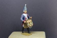 Vollplastische Zinnfigur: preußischer Grenadier Tambour 1756-63, 60mm