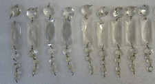 9 alte Glasprismen - Strass / Lüster - Behang / Ersatz für Kronleuchter  (2)