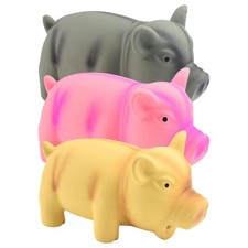Squeaky Schwein Hund Spielzeug Grunting Durable Gummi Schwein Spielzeug NEU