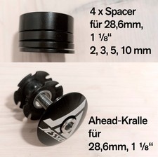 Ahead Kralle + 4 Spacer, 28,6mm 1 1/8'' Sternkralle, Steuersatz, Gabel, Vorbau