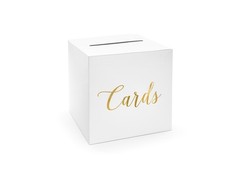 Briefbox weiß mit goldschrift - weiß,