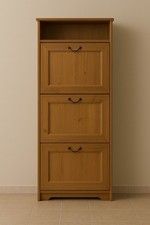 Schuhschrank aus Massivholz – 3 Klappfächer – sehr guter Zustand