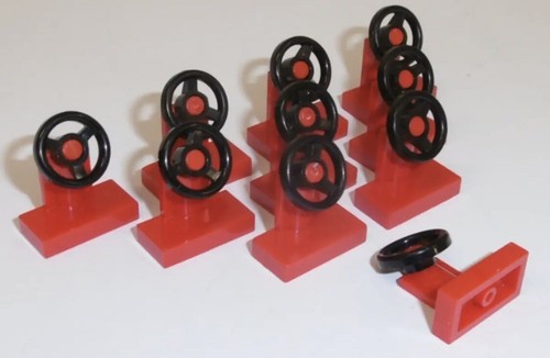 Lego 10x lenkrad rot - lego, (3829c01)-rot
