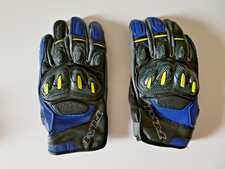 FLM Octane Motorradhandschuhe Lederhandschuhe Größe 10 in blau/schwarz