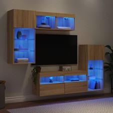 Wohnwand mit led beleuchtung - wohnwand,