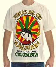 T-Shirt Puntas Del Oro Marijuana Größe XL Baumwolle natur 1990er Original