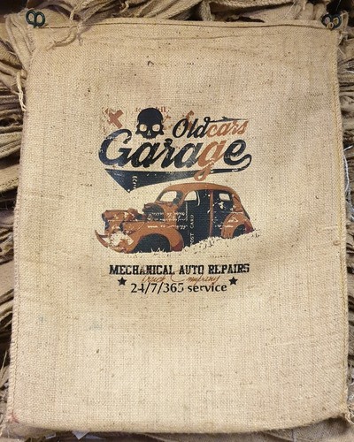 Kaffeesack motiv old garage - kaffeesack,