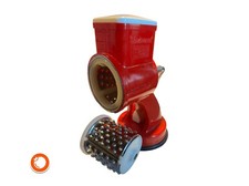 1970er Universal Reibe Drehwolf in OVP Plastik Metall rot-weiß 2 Trommeln German