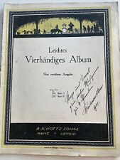 Leichte Vierhändiges Album Band I alte Noten Lieder Hefte Klavier Piano um 1931