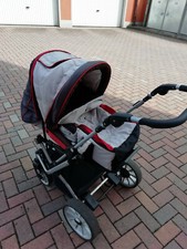 Teutonia Mistral S Kinderwagen rot grau schwarz 2 in1