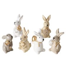 6 STK OSTERHASEN braun Creme