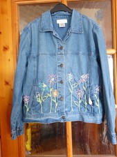 MANDAL BAY Jeansjacke mit Stickerei, USA Kauf, Gr. L