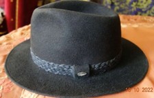 Vintage,edler, eleganter,gefütterter Wegener Fedora Haarfilz Herren-Hut,70er J