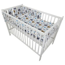 16 Teiliges Babybett Kinderbett Gitterbett Bettwäsche komplett Set mit Matratze