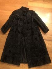 Persianer Mantel Karakul Lamm 36/38 Schwarz Top