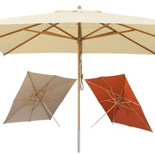 anndora Sonnenschirm 4x4 m eckig FSC zertifiziertes Buchenholz 400 cm Holzschirm