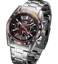 FIREFOX Edelstahl Chronograph S21 braun Quarz Herrenuhr 10 ATM wasserdicht