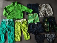 Topolino C&A Jungen Paket 80 86 92 Sommer Hosen Shorts Fleecejacke grün blau