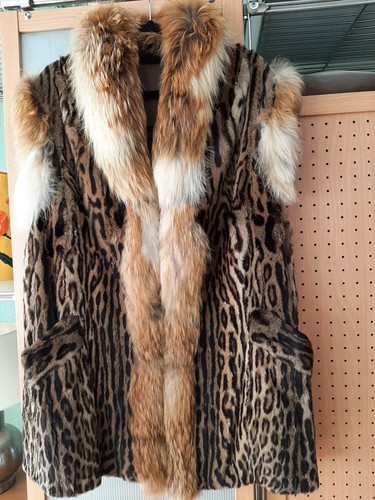 Vintage pelzweste ozelot m - vintage,
