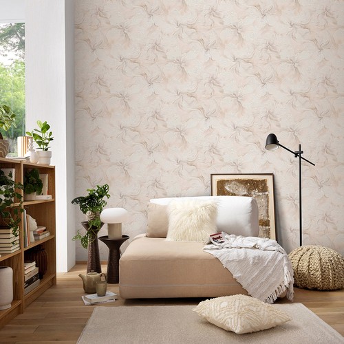 Vliestapete floral marmor - vliestapete,
