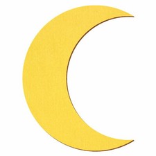 Gelber Holz Mond - Deko