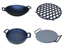 Grillrost Einsatz Flash BBQ Gusseisen Wok Pizzastein passend für Weber GBS Grill