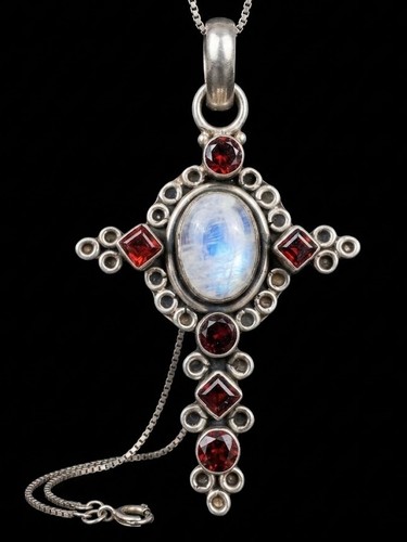 Silber 925 kreuz anhänger - silber, mit