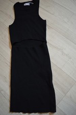 Cut Out Kleid Ribbed schwarz  von Bershka 38