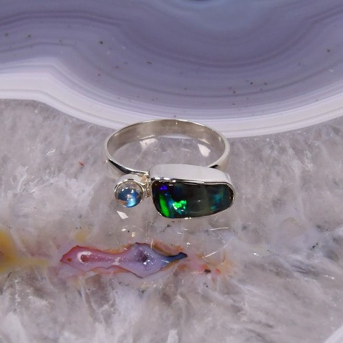 Boulder opal ring - boulder,