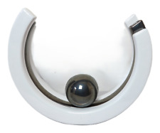 Formano Vase mit Kugel Keramik 38 x 33 cm Weiß/Silber Halbmond Neu